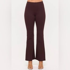 Elegant Brown Women's Flared Pants
